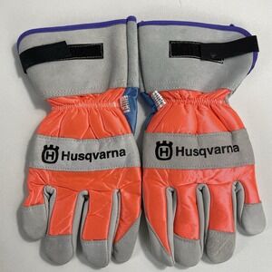 HUSQVARNA Safety Chainsaw Gloves Heavy Duty Technical Leather Gloves sz 10